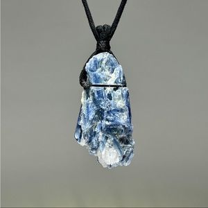 Blue Kyanite Big Oversized Crystal Pendant Necklace